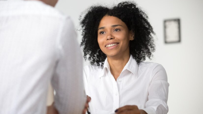 A hr and a prospective employee