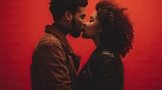 Couple kissing passionately
