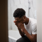The Love Central - A guy crying in the bathroom.