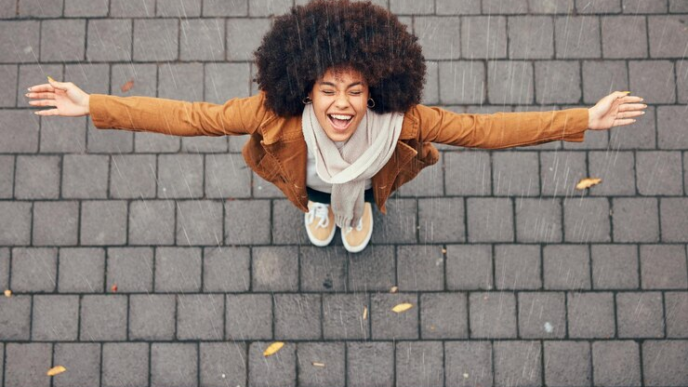 A smiling care-free lady