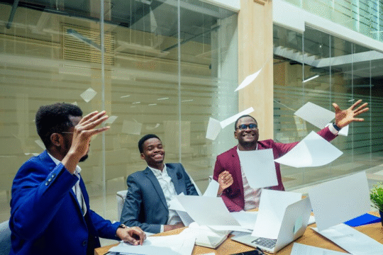Friends in aboard meeting