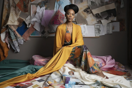 A fashion designer and model