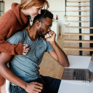 The Love Central - Coozy couple working together.