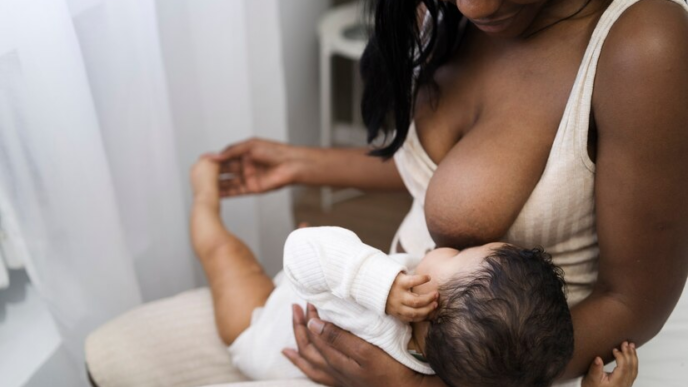 A breastfeeding mother