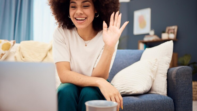 A lady beating the summer lonliness by catching up with family