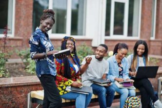 A group of students studying together