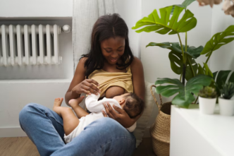 Nursing mom and baby