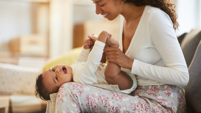 Happy mother and baby
