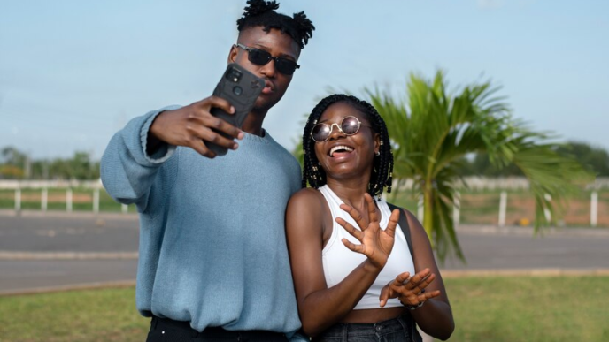 Friends taking a selfie