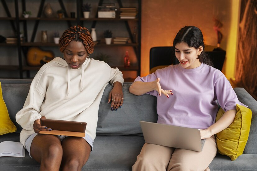 The Love Central - How Can You Build Stronger Friendships in a Digital Age? The Love Central - Friends on digital gadgets.