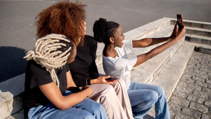 Friends taking a selfie