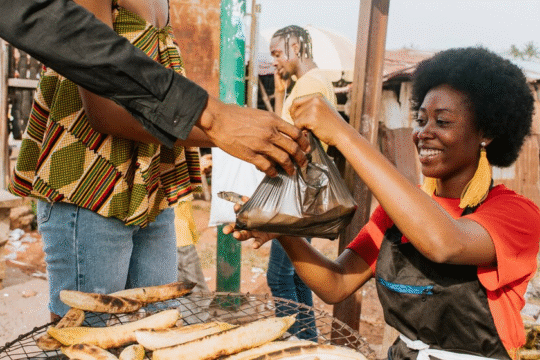 A lady selling African food