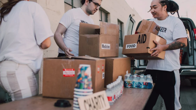 Group od charity workers