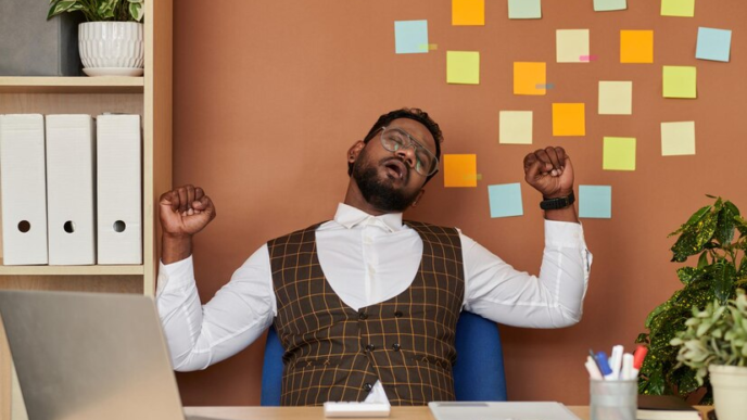 An exhausted employee