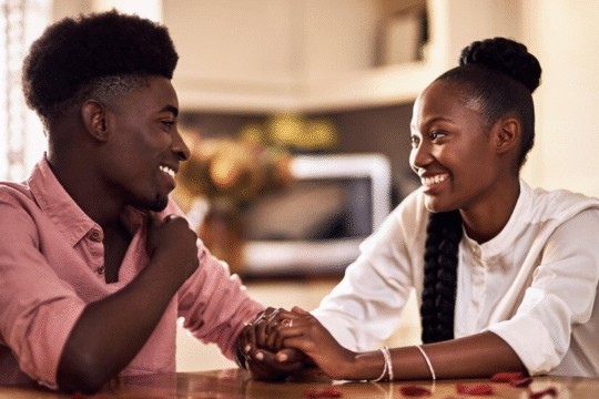 Couple enjoyinh an intimate moment