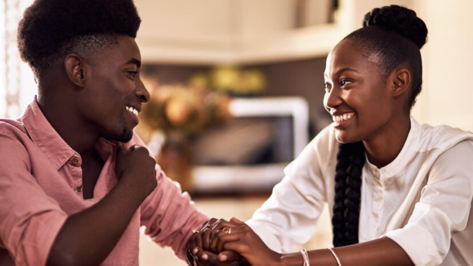 Couple enjoyinh an intimate moment