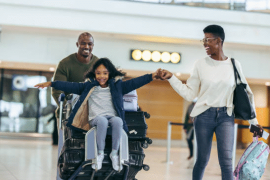 A family returning to Africa for the holiday celebration