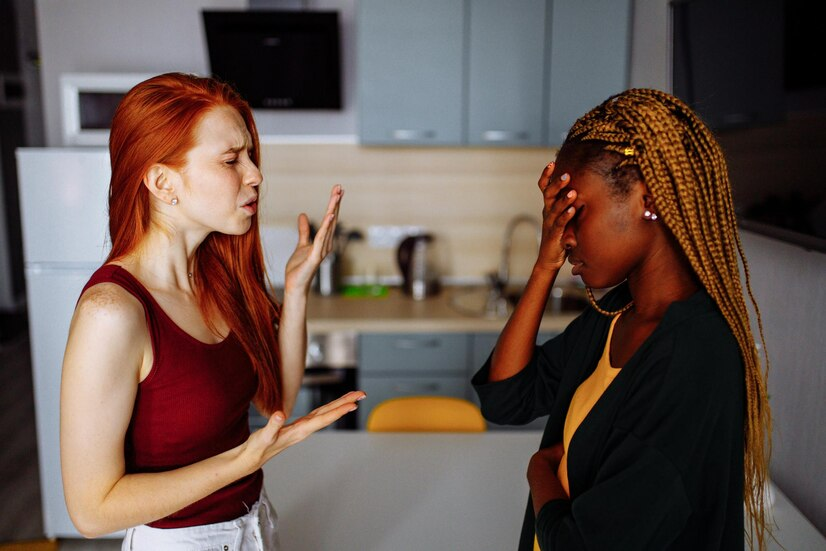 The Love Central - The Subtle Signs of a Toxic Conversation: How to Recognize and Address It The Love Central - Two ladies in a heated conversation