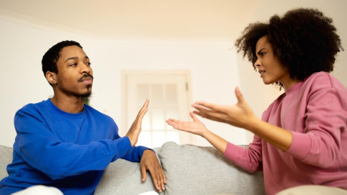 Couple resolving conflict