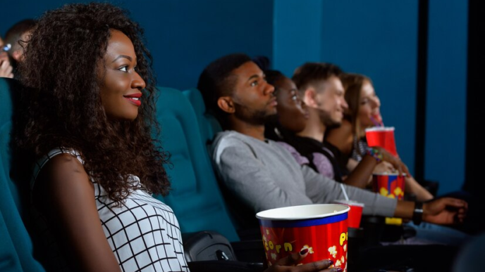 A professional seeing a movie