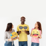 The Love Central - Friends holding emojis