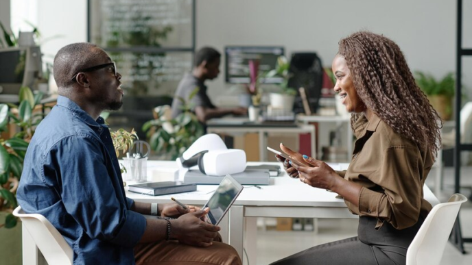 Couple in a conversation