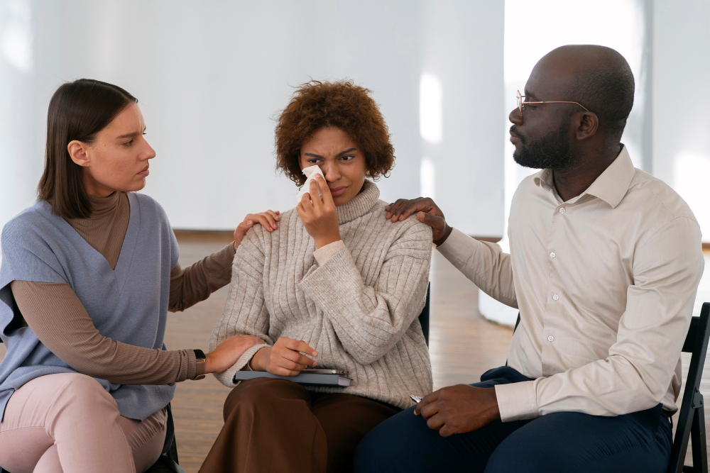 The Love Central - Black Women Deserve Better Fertility Care Black woman receiving support in fertility care counseling session, highlighting importance of community during infertility journey